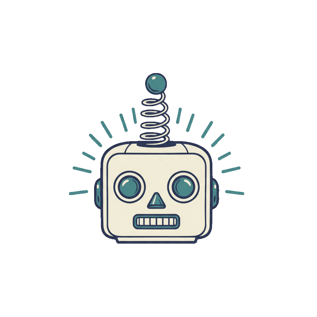 The Springhead robot: a tin-toy robot head with a coiled spring on top